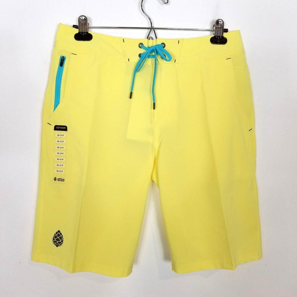 Stio CFS Boardshorts Swim Trunks Men Sz 30 Yellow UPF 50+ Summer Beach‎